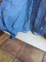 新着 marble SUD(マーブルシュッド) ダンガリーレースシャツ