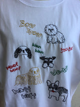 marble SUD(マーブルシュッド) 刺繍 rakugaki dog S/S TEE