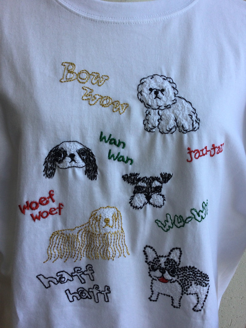 marble SUD(マーブルシュッド) 刺繍 rakugaki dog S/S TEE