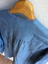 新着 marble SUD(マーブルシュッド) ダンガリーレースシャツ