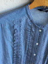 新着 marble SUD(マーブルシュッド) ダンガリーレースシャツ