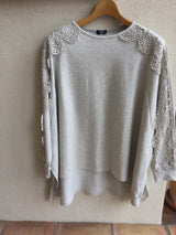 marble sud(マーブルシュッド）tree lace プルオーバーカットソー