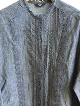 新着 marble SUD(マーブルシュッド) ダンガリーレースシャツ