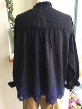 新着 marble SUD(マーブルシュッド) ラッコレース フリルスタンドカラーブラウス