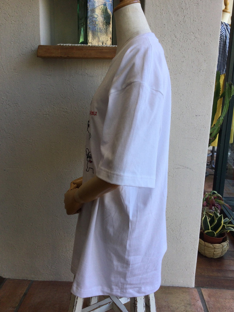 marble SUD(マーブルシュッド) 刺繍 rakugaki dog S/S TEE