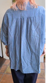 新着 marble SUD(マーブルシュッド) ダンガリーレースシャツ