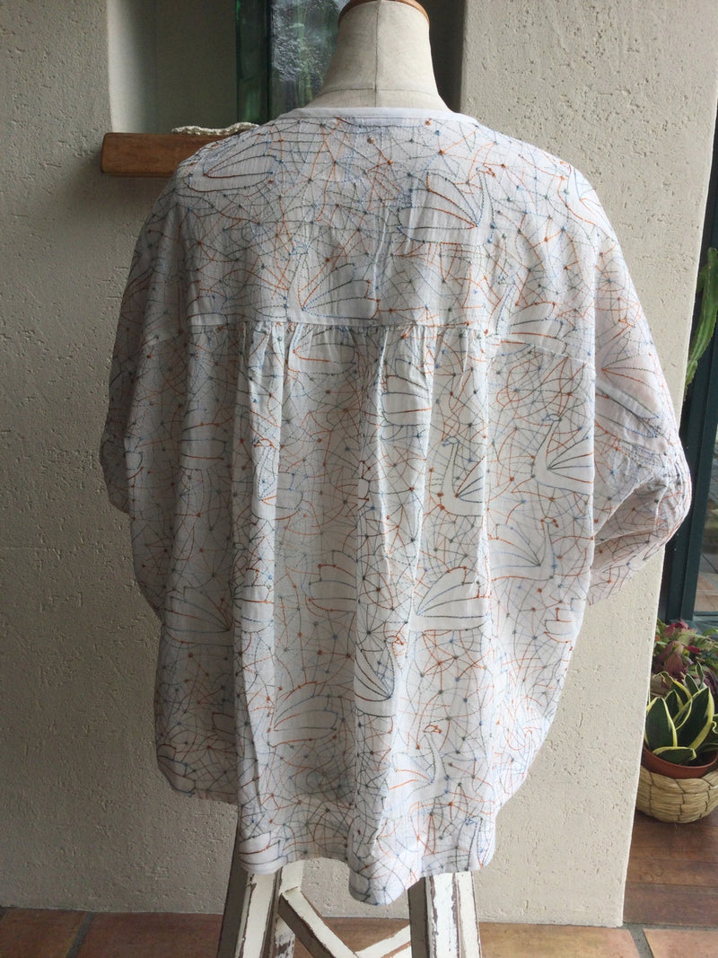 marble SUD(マーブルシュッド) EMB swan ストリングブラウス