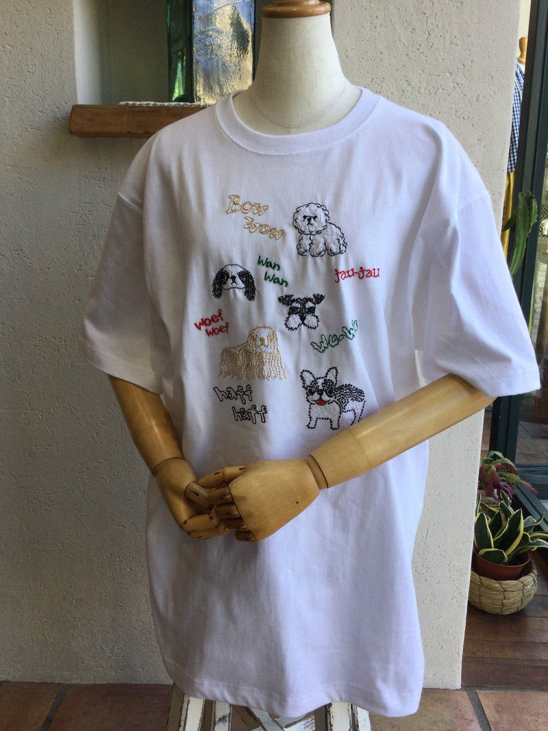 marble SUD(マーブルシュッド) 刺繍 rakugaki dog S/S TEE