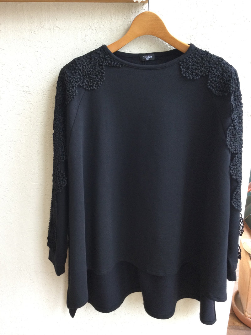 marble sud(マーブルシュッド）tree lace プルオーバーカットソー