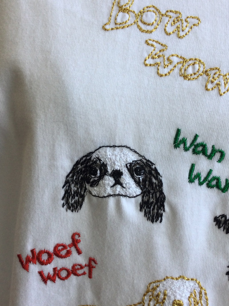 marble SUD(マーブルシュッド) 刺繍 rakugaki dog S/S TEE